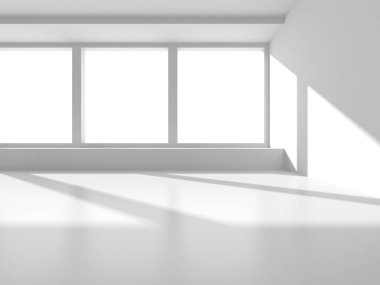 Beyaz Modern Arkaplan. Soyut Bina Konsepti. 3d Hazırlama