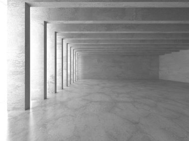 Soyut mimari arka plan. İçi boş beton döşeme. 3d hazırlayıcı