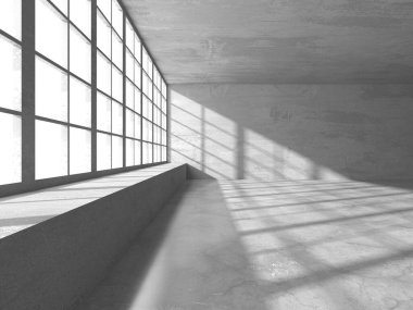 Soyut mimari arka plan. İçi boş beton döşeme. 3d hazırlayıcı