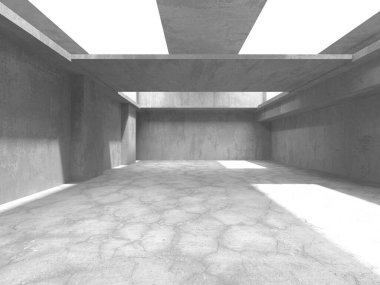 Soyut mimari arka plan. İçi boş beton döşeme. 3d hazırlayıcı