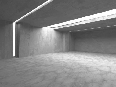 Soyut mimari iç plan. Boş beton oda. 3d hazırlayıcı