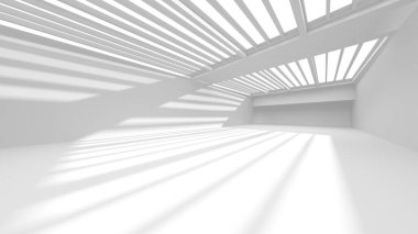 Aydınlatılmış koridor iç tasarımı. Boş Oda İç mimarisi. 3 Boyutlu Hazırlama