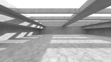 Soyut mimari iç plan. Boş beton oda. 3d hazırlayıcı