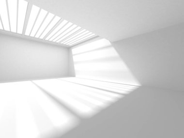 Beyaz Modern Arkaplan. Soyut Bina Konsepti. 3d Hazırlama