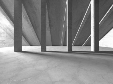 Soyut mimari arka plan. İçi boş beton döşeme. 3d hazırlayıcı