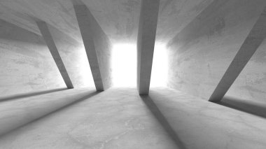 Soyut mimari arka plan. İçi boş beton döşeme. 3d hazırlayıcı