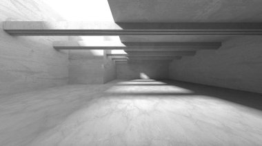 Soyut mimari iç plan. Boş beton oda. 3d hazırlayıcı