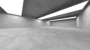 Soyut mimari arka plan. İçi boş beton döşeme. 3d hazırlayıcı
