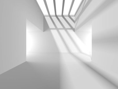 Soyut Beyaz Mimari Tasarım Konsepti. 3d Görüntüleme