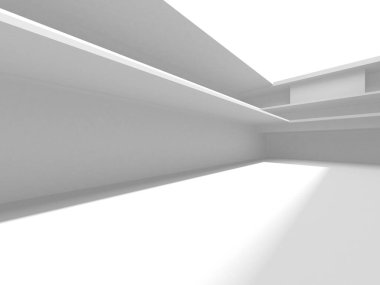 Soyut Beyaz Mimari Tasarım Konsepti. 3d Görüntüleme