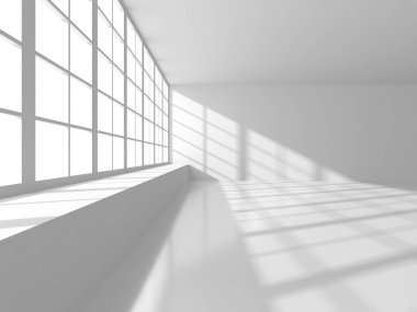 Soyut Beyaz Mimari Tasarım Konsepti. 3d Görüntüleme