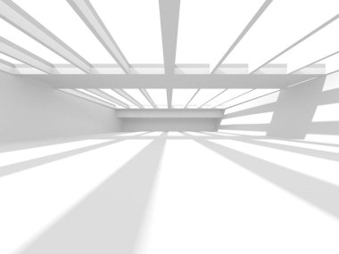 Soyut Beyaz Mimari Tasarım Konsepti. 3d Görüntüleme