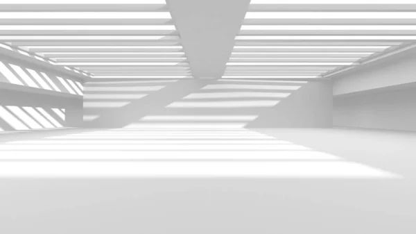 Abstrakcyjna Koncepcja Projektowania Architektury Białej Ilustracja Renderowania — Zdjęcie stockowe