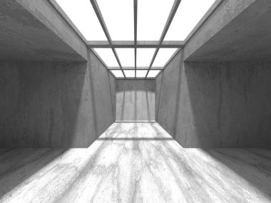 Soyut mimari iç plan. Boş beton oda. 3d hazırlayıcı