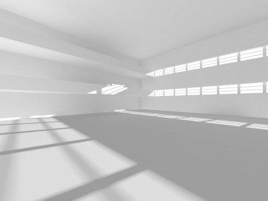 Beyaz Modern Arkaplan. Soyut Bina Konsepti. 3d Hazırlama