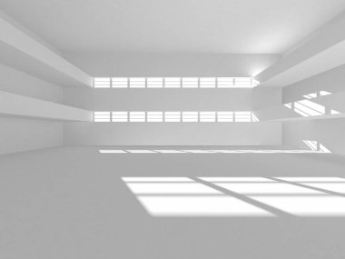 Aydınlatılmış koridor iç tasarımı. Boş Oda İç mimarisi. 3 Boyutlu Hazırlama