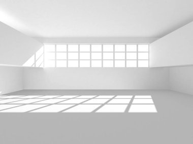 Beyaz Modern Arkaplan. Soyut Bina Konsepti. 3d Hazırlama