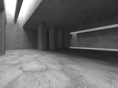 Soyut mimari arka plan. İçi boş beton döşeme. 3d hazırlayıcı
