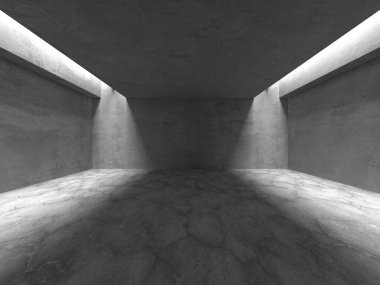 Soyut mimari arka plan. İçi boş beton döşeme. 3d hazırlayıcı