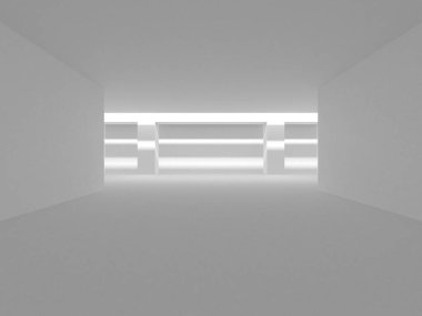 Beyaz Modern Arkaplan. Soyut Bina Konsepti. 3d Hazırlama