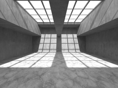 Soyut mimari arka plan. İçi boş beton döşeme. 3d hazırlayıcı