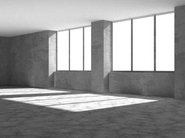 Soyut mimari arka plan. İçi boş beton döşeme. 3d hazırlayıcı