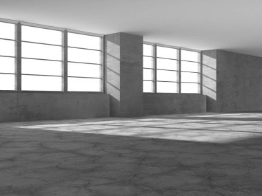 Soyut mimari arka plan. İçi boş beton döşeme. 3d hazırlayıcı