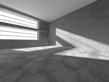 Soyut mimari iç plan. Boş beton oda. 3d hazırlayıcı