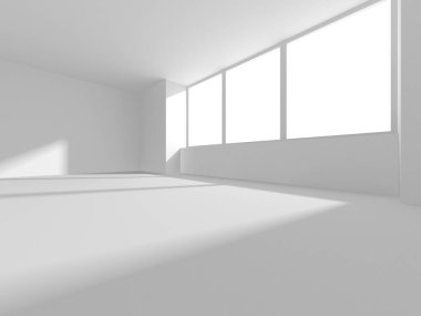 Beyaz Modern Arkaplan. Soyut Bina Konsepti. 3d Hazırlama