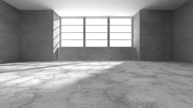 Soyut mimari arka plan. İçi boş beton döşeme. 3d hazırlayıcı