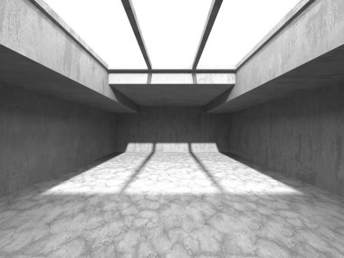 Soyut mimari iç plan. Boş beton oda. 3d hazırlayıcı
