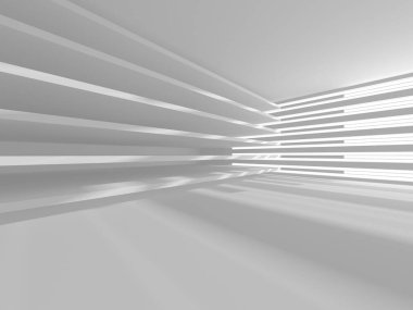 Beyaz Modern Arkaplan. Soyut Bina Konsepti. 3d Hazırlama