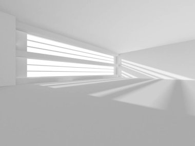 Beyaz Modern Arkaplan. Soyut Bina Konsepti. 3d Hazırlama
