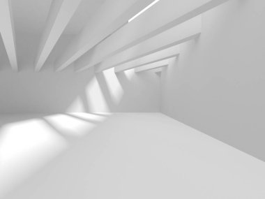 Beyaz Modern Arkaplan. Soyut Bina Konsepti. 3d Hazırlama