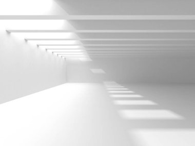 Beyaz Modern Arkaplan. Soyut Bina Konsepti. 3d Hazırlama