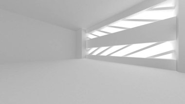 Beyaz Modern Arkaplan. Soyut Bina Konsepti. 3d Hazırlama