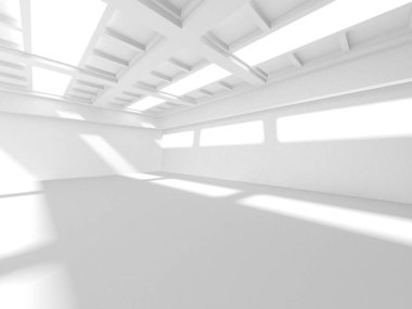 Beyaz Modern Arkaplan. Soyut Bina Konsepti. 3d Hazırlama