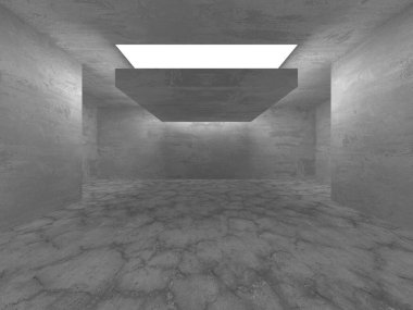 Soyut mimari arka plan. İçi boş beton döşeme. 3d hazırlayıcı