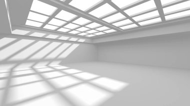 Beyaz Modern Arkaplan. Soyut Bina Konsepti. 3d Hazırlama