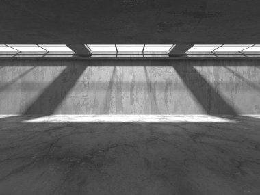 Soyut mimari arka plan. İçi boş beton döşeme. 3d hazırlayıcı