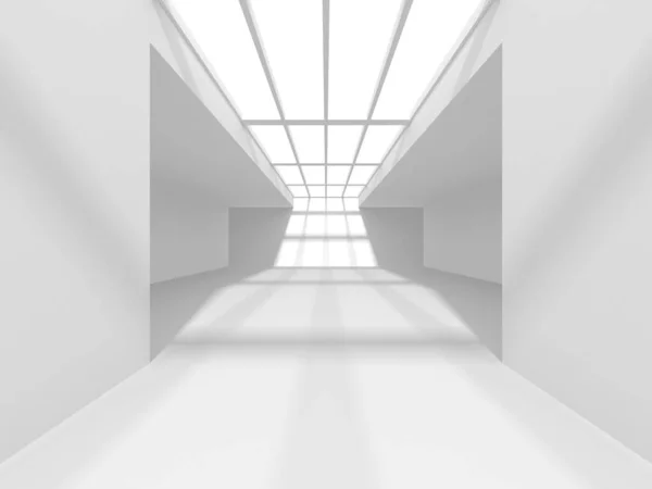 Aydınlatılmış Koridor Tasarımı Boş Oda Mimarisi Boyutlu Hazırlama — Stok fotoğraf