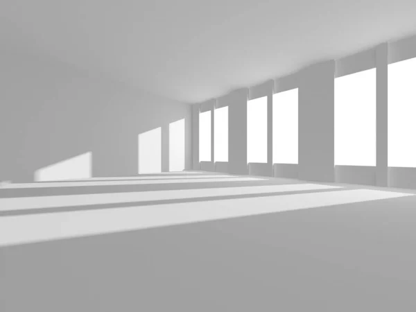Illuminated Corridor Interior Design Empty Room Interior Background Render — Stock Photo, Image