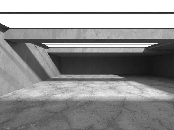 Contexte Architectural Abstrait Intérieur Béton Brut Vide Rendu — Photo