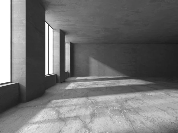 Arquitetura Abstrata Fundo Interior Concreto Áspero Vazio Renderização — Fotografia de Stock