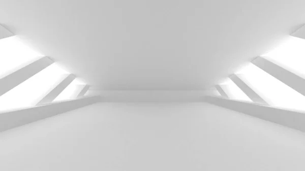 Fundo Moderno Branco Conceito Construção Abstrato Render — Fotografia de Stock