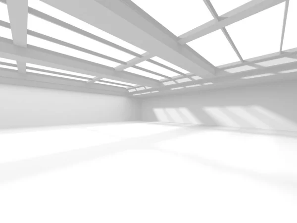 Fundo Moderno Branco Conceito Construção Abstrato Render — Fotografia de Stock