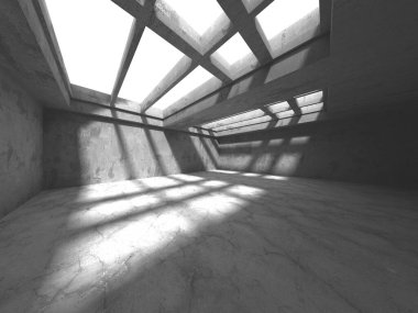 Soyut mimari arka plan. İçi boş beton döşeme. 3d hazırlayıcı