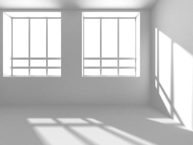 Beyaz Modern Arkaplan. Soyut Bina Konsepti. 3d Hazırlama