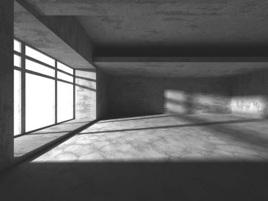 Soyut mimari arka plan. İçi boş beton döşeme. 3d hazırlayıcı