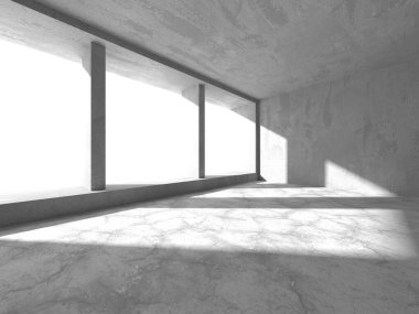 Soyut mimari iç plan. Boş beton oda. 3d hazırlayıcı